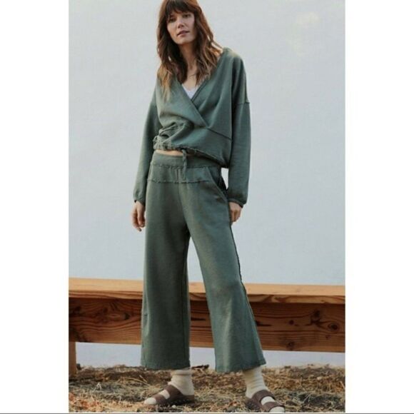 NEW Anthropologie Saturday Sunday SharonWide-Leg Lounge Pull-On Pants Large - Picture 1 of 2